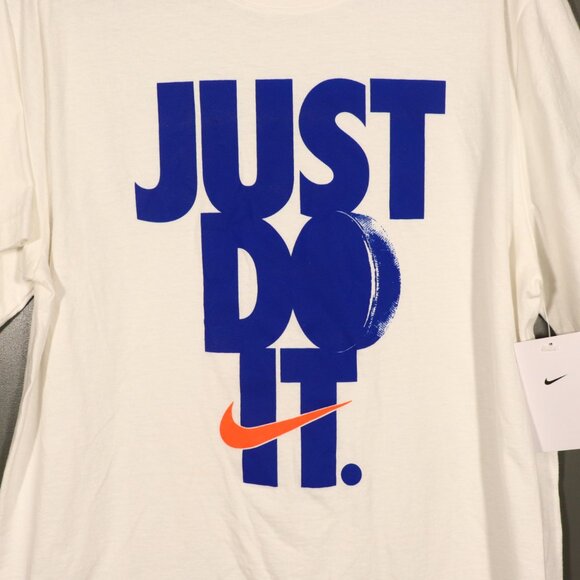 NWT Men's Nike White Tee with Blue Lettering Size Large - Picture 3 of 5